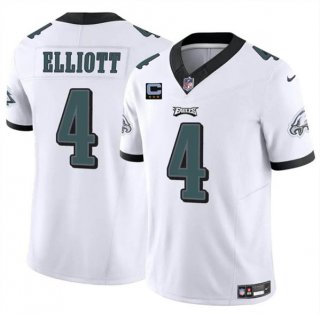 Men's Philadelphia Eagles #4 Jake Elliott White F.U.S.E With 3-Star C Patch Vapor Untouchable Limited Football Stitched Jersey