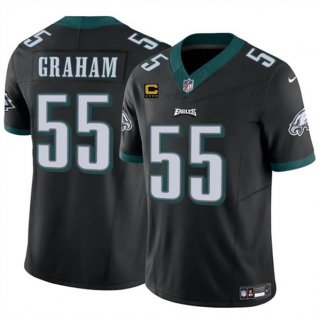 Men's Philadelphia Eagles #55 Brandon Graham Black F.U.S.E With 4-Star C Patch Vapor Untouchable Limited Football Stitched Jersey