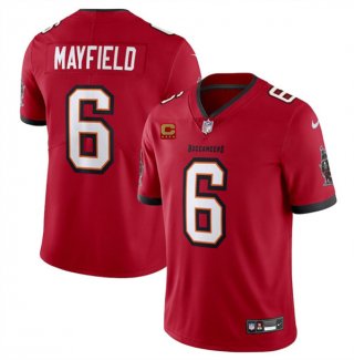 Men's Tampa Bay Buccaneers #6 Baker Mayfield Red 2024 With 4-Star C Patch Vapor Limited Football Stitched Jersey