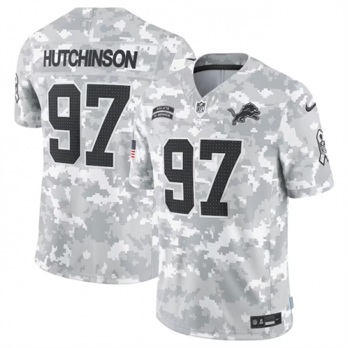 Men's Detroit Lions #97 Aidan Hutchinson 2024 Arctic Camo Salute To Service Limited Stitched Football Jersey