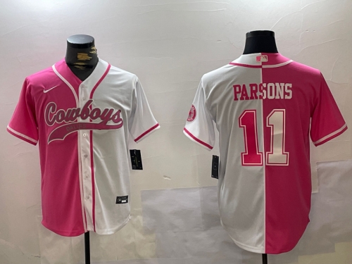 Men's Dallas Cowboys #11 Micah Parsons 2024 Arctic white red Stitched Baseball Jersey