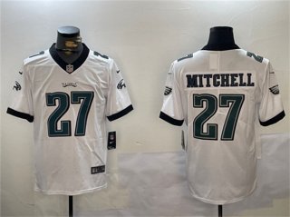 Men's Philadelphia Eagles #27 Quinyon Mitchell White Vapor Untouchable Limited Football Stitched Jersey