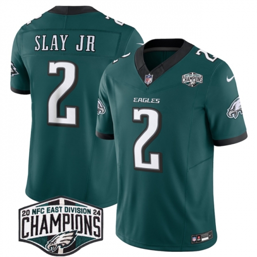 Men's Philadelphia Eagles #2 Darius Slay JR Green 2024 New NFC East Champions F.U.S.E. Vapor Untouchable Limited Stitched Football Jersey