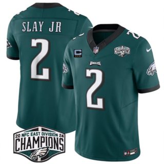 Men's Philadelphia Eagles #2 Darius Slay JR Green 2024 NFC East Champions With 3-Star C Patch F.U.S.E. Vapor Untouchable Limited Stitched Football Jersey