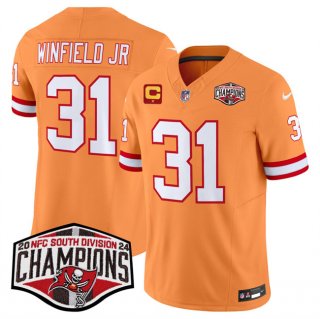 Men's Tampa Bay Buccaneers #31 Antoine Winfield Jr. Orange F.U.S.E. 2024 NFC South Champions With 1-Star C Patch Limited Stitched Jersey