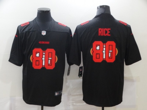 Men's San Francisco 49ers #80 Jerry Rice Black 2020 Shadow Logo Vapor Untouchable Stitched NFL Nike Limited Jersey