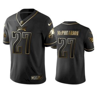 Men Philadelphia Eagles #27 Zech McPhearson Black Golden Edition Jersey