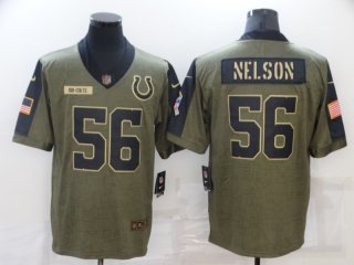 Men's Indianapolis Colts #56 Quenton Nelson Nike Olive 2021 Salute To Service Limited Player Jersey