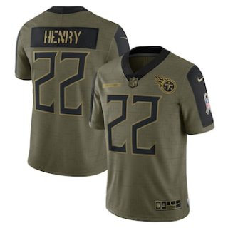 Men's Tennessee Titans #22 Derrick Henry Nike Olive 2021 Salute To Service Limited Player Jersey