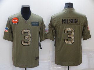 Men's Denver Broncos #3 Russell Wilson Olive Camo 2019 Salute To Service Stitched NFL Nike Limited Jersey