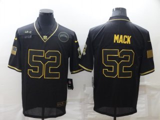 Men's Los Angeles Chargers #52 Khalil Mack Black Gold Salute To Service Limited Stitched Jersey