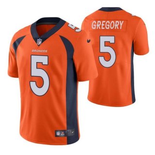 Men's Denver Broncos #5 Randy Gregory Orange Vapor Untouchable Limited Stitched Jersey