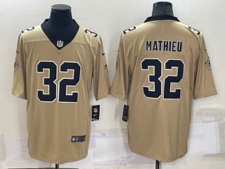 Men's New Orleans Saints #32 Tyrann Mathieu Gold Inverted Legend Stitched Jersey