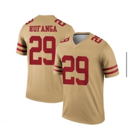 Men's San Francisco 49ers #29 Talanoa Hufanga Gold Inverted Legend Jersey