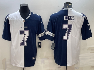 Men's Dallas Cowboys #7 Trevon Diggs Navy White Split Vapor Untouchable Limited Stitched Jersey