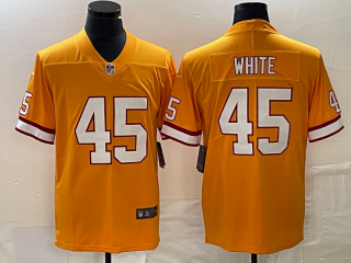 Men's Tampa Bay Buccaneers #45 Devin White Yellow Limited Stitched Throwback Jersey