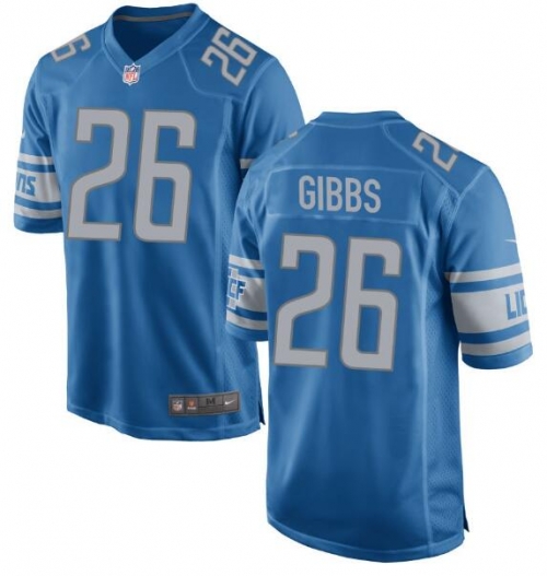 Men's Detroit Lions Jahmyr Gibbs #26 Nike Blue Official NFL Game Jersey