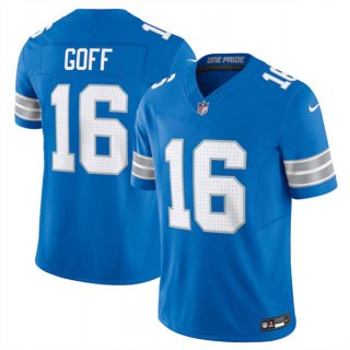 Men's Detroit Lions #16 Jared Goff Blue 2024 F.U.S.E. Vapor Limited Stitched Jersey