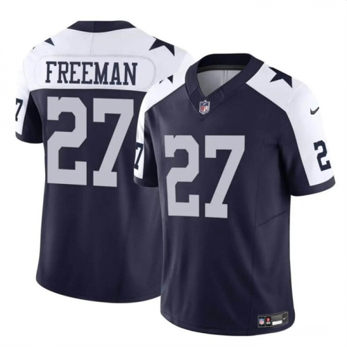 Men's Dallas Cowboys #27 Royce Freeman Navy White 2023 F.U.S.E Thanksgiving Vapor Untouchable Limited Stitched Football Jersey