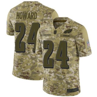 Nike Eagles #24 Jordan Howard Camo Men's Stitched NFL Limited 2018 Salute To Service Jersey