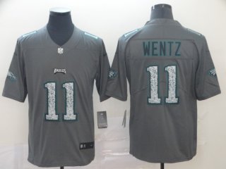 Nike Eagles 11 Carson Wentz Gray Camo Vapor Untouchable Limited Jersey