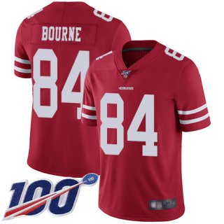 San Francisco 49ers Men's #84 Kendrick Bourne Red Limited Home 100th Season Vapor Untouchable Jersey