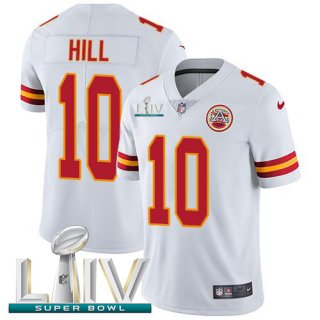 Nike Chiefs #10 Tyreek Hill White Super Bowl LIV 2020 Youth Stitched NFL Vapor Untouchable Limited Jersey