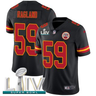 Nike Chiefs #59 Reggie Ragland Black Super Bowl LIV 2020 Youth Stitched NFL Limited Rush Jersey