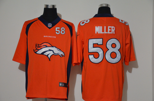 Men's Denver Broncos #58 Von Miller Orange 2020 Big Logo Number Vapor Untouchable Stitched NFL Nike Fashion Limited Jersey