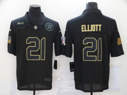 Men's Dallas Cowboys #21 Ezekiel Elliott Black 2020 Salute To Service Stitched NFL Nike Limited Jersey