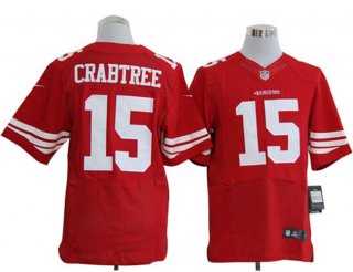 Size 60 4XL-Michael Crabtree San Francisco 49ers #15 Red Stitched Nike Elite NFL Jerseys