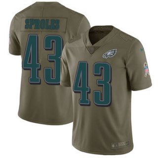 Nike Philadelphia Eagles #43 Darren Sproles Olive Men's Stitched NFL Limited 2017 Salute To Service Jersey