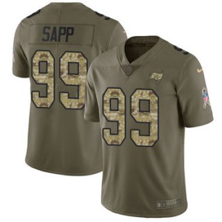 Nike Buccaneers #99 Warren Sapp Olive Camo Men's Stitched NFL Limited 2017 Salute To Service Jersey