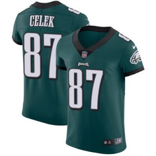 Men's Nike Philadelphia Eagles #87 Brent Celek Midnight Green Team Color Stitched NFL Vapor Untouchable Elite Jersey