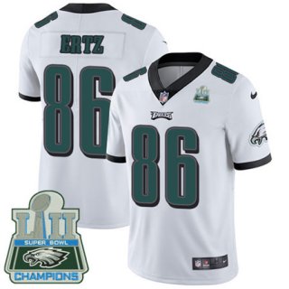 Nike Eagles #86 Zach Ertz White Super Bowl LII Champions Men's Stitched NFL Vapor Untouchable Limited Jersey