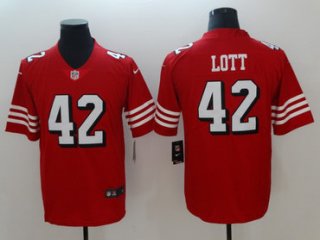 Nike San Francisco 49ers #42 Ronnie Lott Red 2018 Vapor Untouchable Limited Jersey