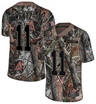 Nike Eagles #11 Carson Wentz Camo Men's Stitched NFL Limited Rush Realtree Jersey