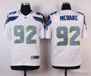 Men's Seattle Seahawks #92 Brandon Mebane White Road NFL Nike Elite Jersey