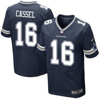 Men's Dallas Cowboys #16 Matt Cassel Navy Blue Team Color NFL Nike Elite Jersey