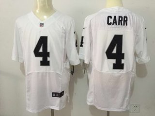 Men's Oakland Raiders #4 Derek Carr White Road 2015 NFL Nike Elite Jersey