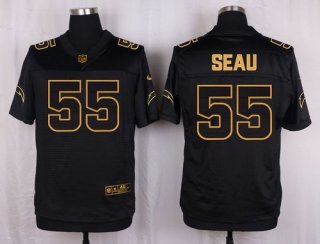 Nike Chargers #55 Junior Seau Black Men's Stitched NFL Elite Pro Line Gold Collection Jersey