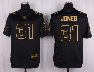 Nike Cowboys #31 Byron Jones Black Men's Stitched NFL Elite Pro Line Gold Collection Jersey