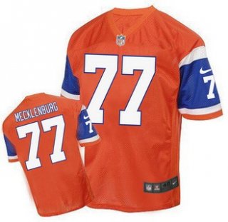 Men's Denver Broncos #77 Karl Mecklenburg Retired Player Orange 1998 Retro Elite Jersey