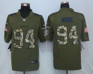 Men's Denver Broncos #94 DeMarcus Ware Green Salute To Service 2015 NFL Nike Limited Jersey