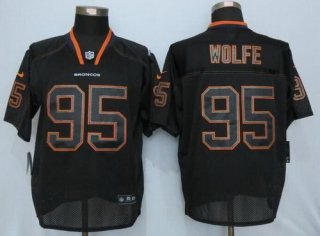 Men's Denver Broncos #95 Derek Wolfe Lights Out Black NFL Nike Elite Jersey