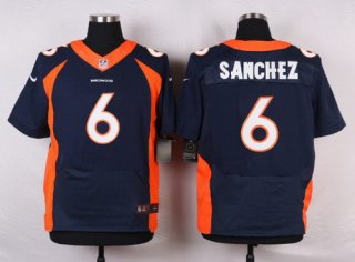 Men's Denver Broncos #6 Mark Sanchez Navy Blue Alternate NFL Nike Elite Jersey