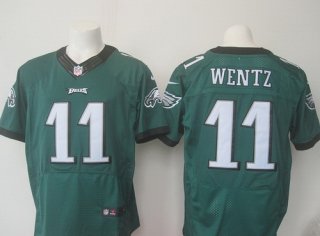 Men's Philadelphia Eagles #11 Carson Wentz Green Team Color NFL Nike Elite Jersey