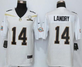 Men's Miami Dolphins #14 Jarvis Landry White 2016 Pro Bowl Stitched NFL Nike Elite Jersey