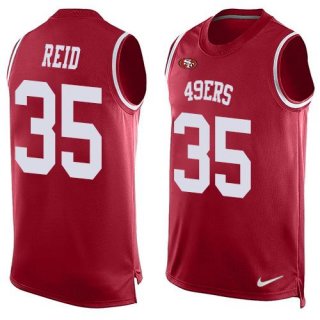 Men's San Francisco 49ers #35 Eric Reid Red Hot Pressing Player Name & Number Nike NFL Tank Top Jersey