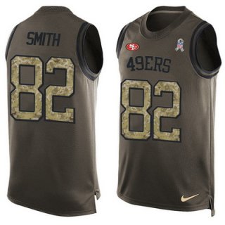 Men's San Francisco 49ers #82 Torrey Smith Green Salute to Service Hot Pressing Player Name & Number Nike NFL Tank Top Jersey